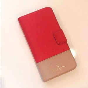 Kate Spade IPhone 6 Plus Cover /Wallet  Red/ Pink